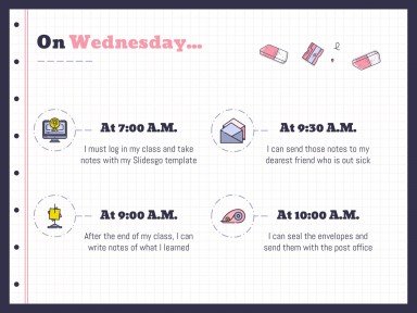 Planificateurs avec des gommes pour le lycée Modèles de présentation