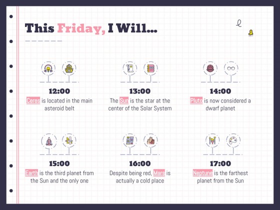 Planificateurs avec des gommes pour le lycée Modèles de présentation