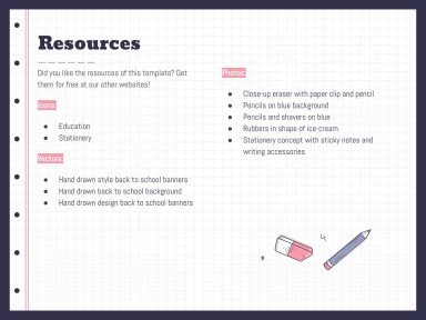 Planificateurs avec des gommes pour le lycée Modèles de présentation