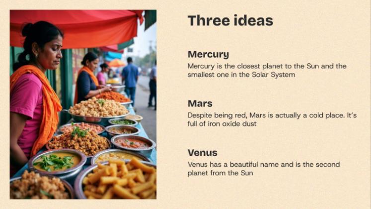 Indisches Streetfood Präsentationsvorlage
