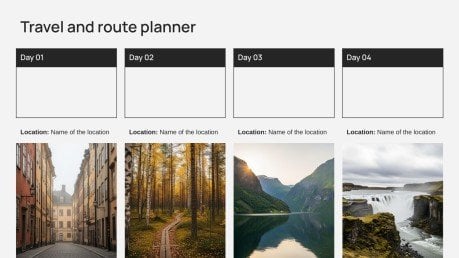 Plantilla de presentación Planificador de viajes y rutas