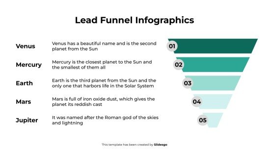 Infographies sur l'entonnoir de prospects Modèles de présentation