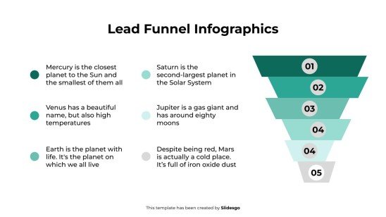 Infographies sur l'entonnoir de prospects Modèles de présentation