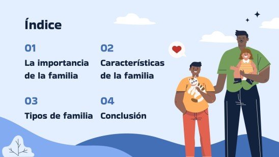 Plantilla de presentación Tipos de familias