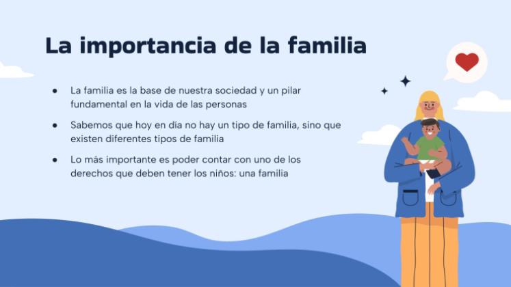 Plantilla de presentación Tipos de familias