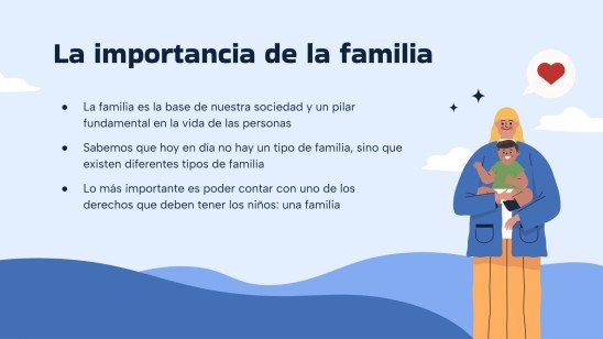 Plantilla de presentación Tipos de familias