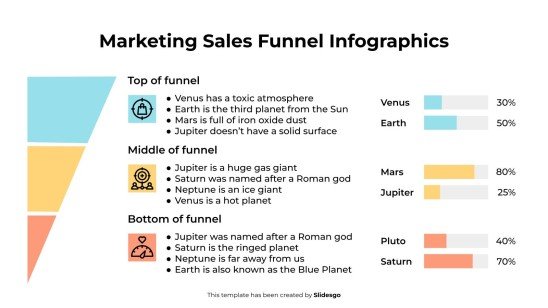 Marketing-Verkaufstrichter-Infografiken Präsentationsvorlage