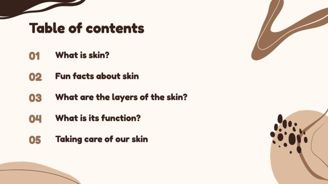 The Largest Organ of the Body: The Skin presentation template 