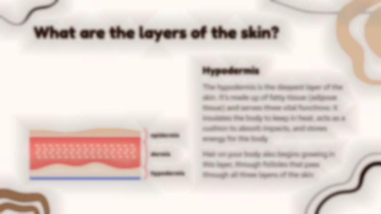 The Largest Organ of the Body: The Skin presentation template 