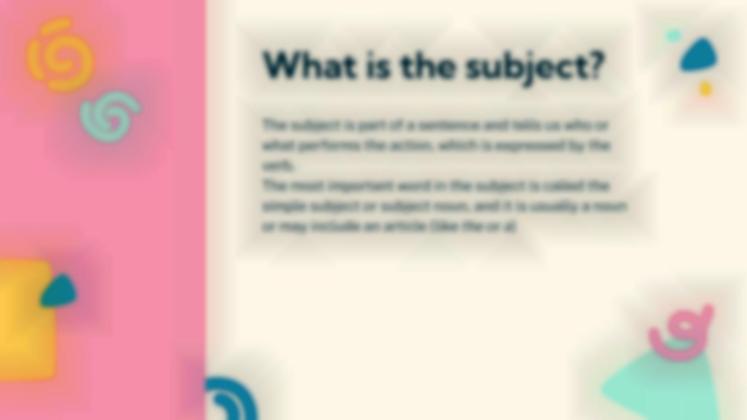 주어와 술어는 무엇입니까? 프레젠테이션 템플릿