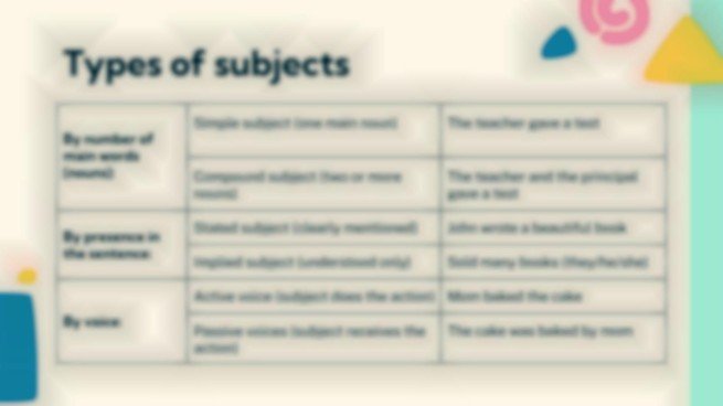 주어와 술어는 무엇입니까? 프레젠테이션 템플릿