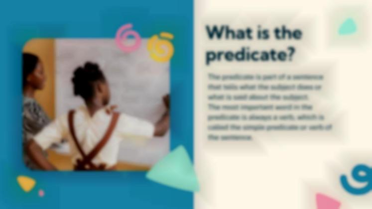 주어와 술어는 무엇입니까? 프레젠테이션 템플릿