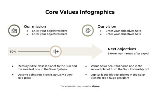 Infografiken zu Grundwerten Präsentationsvorlage
