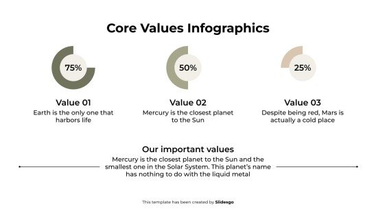 Infografiken zu Grundwerten Präsentationsvorlage
