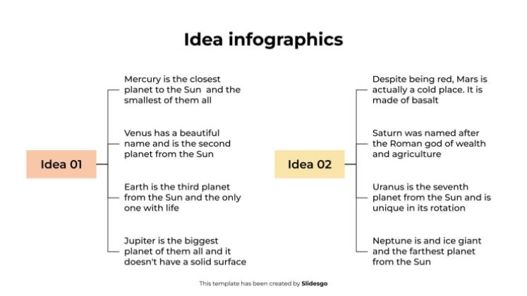 Ideen-Infografiken Präsentationsvorlage