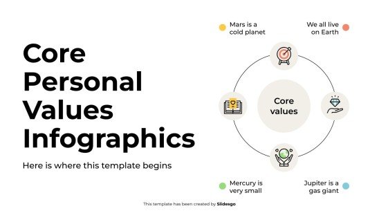 Infographie sur les valeurs personnelles fondamentales Modèles de présentation