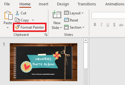 Format Painter tool