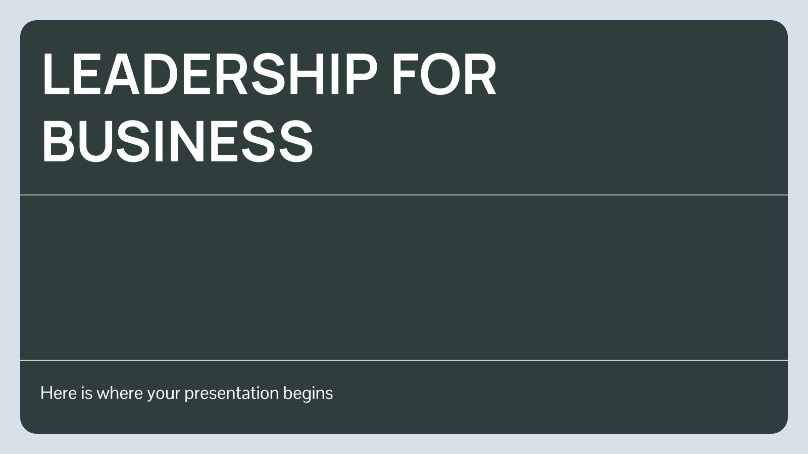 Leadership for Business presentation template 