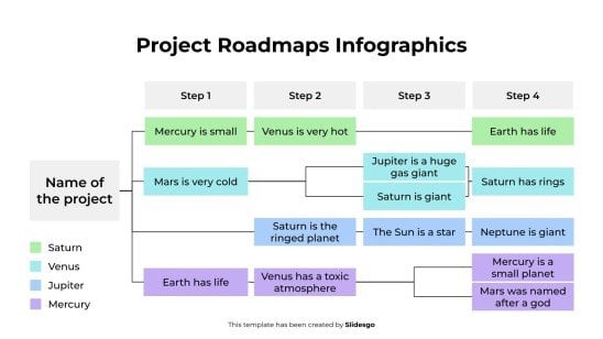 Infographies des feuilles de route des projets Modèles de présentation