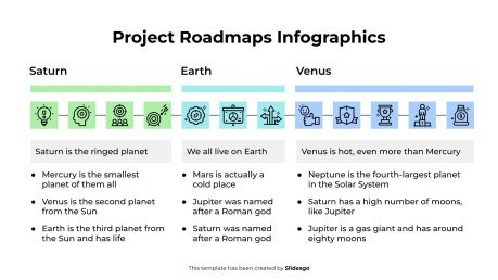 Infographies des feuilles de route des projets Modèles de présentation