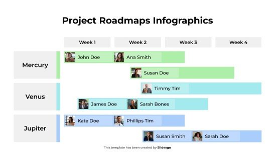 Infographies des feuilles de route des projets Modèles de présentation