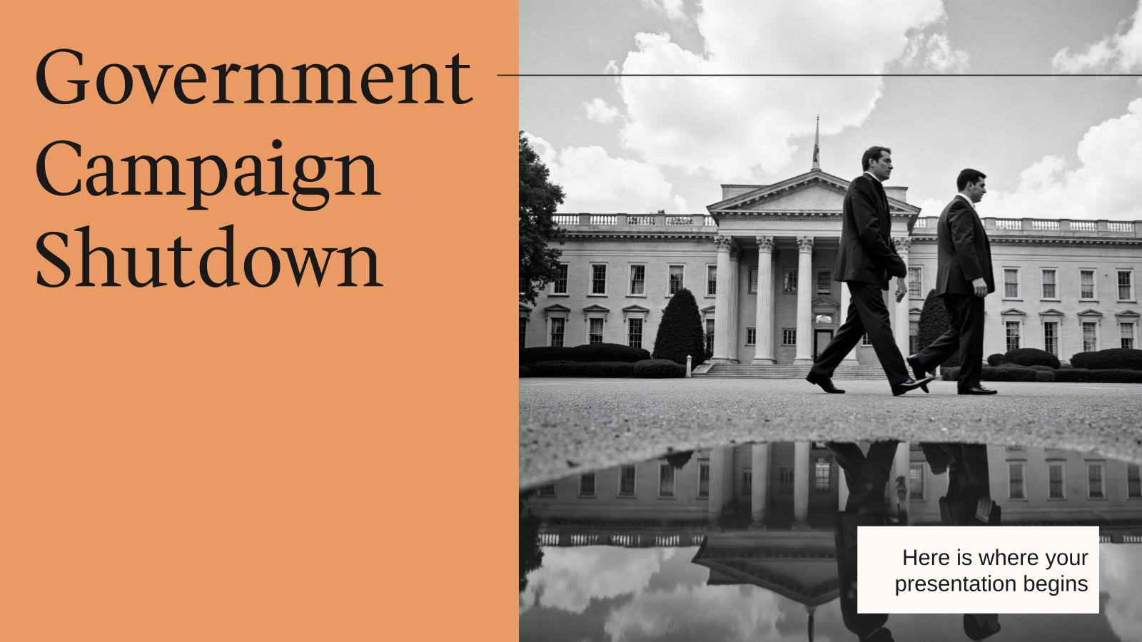 Government Campaign Shutdown presentation template 