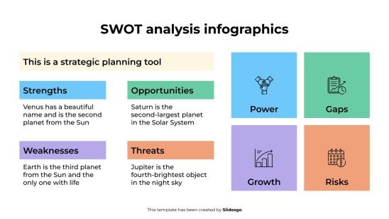 Infographies d'analyse SWOT Modèles de présentation