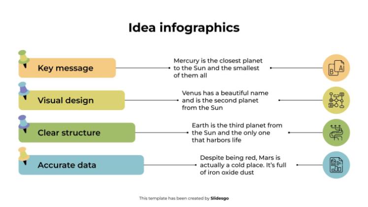 Modelo de apresentação Infográficos de ideias