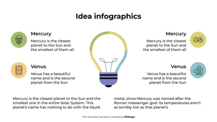 Modelo de apresentação Infográficos de ideias