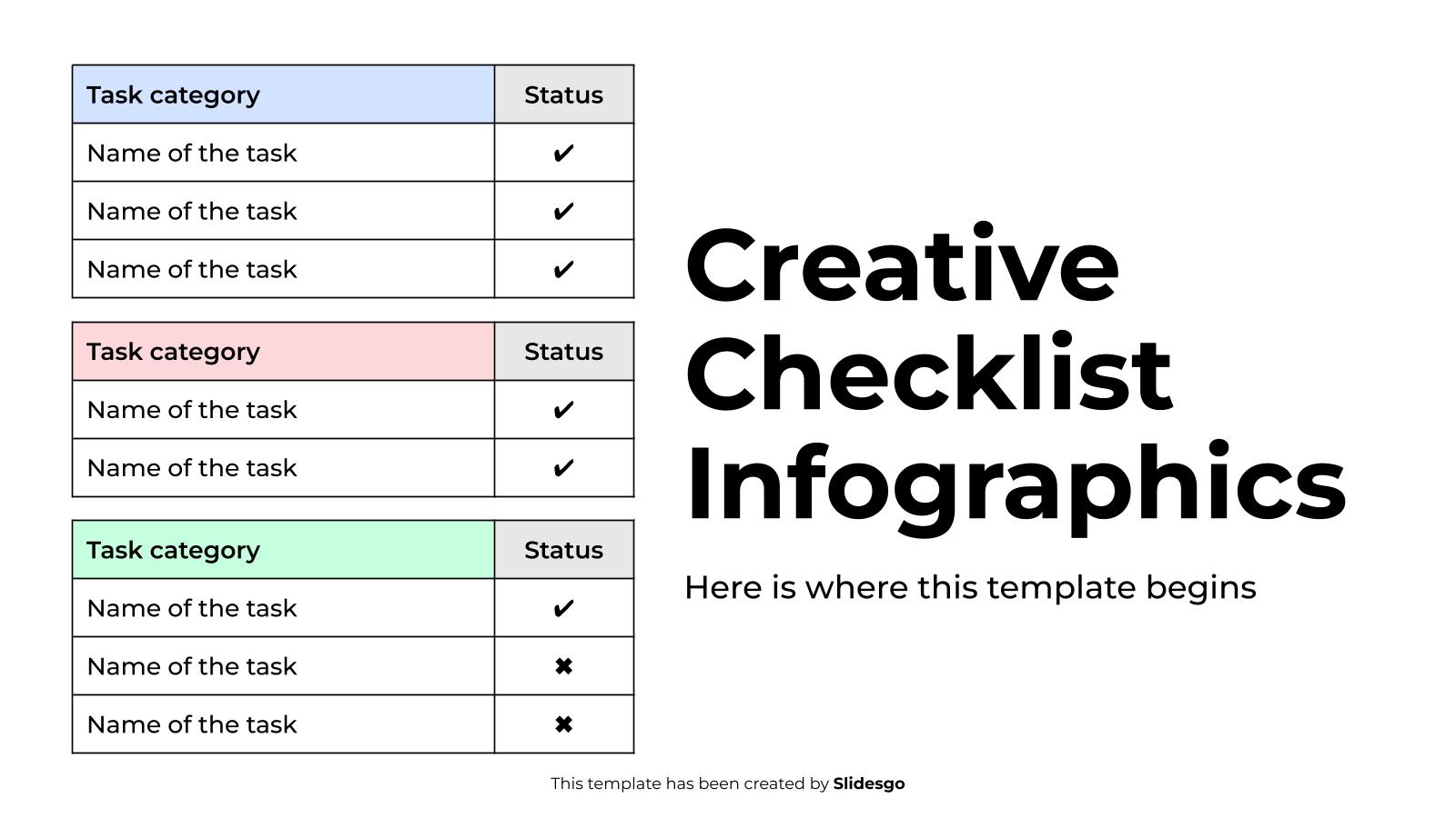 Creative Checklist Infographics presentation template 