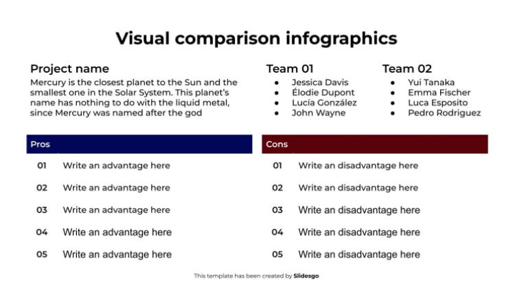 시각적 비교 인포그래픽 프레젠테이션 템플릿