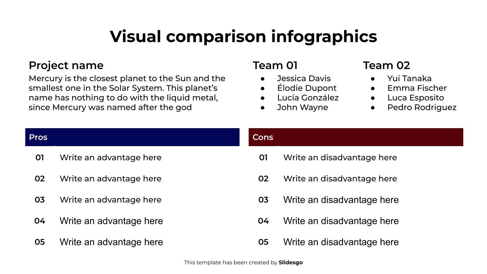 Visual Comparison Infographics Template