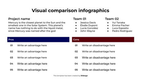 시각적 비교 인포그래픽 프레젠테이션 템플릿