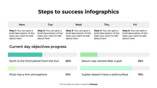 Infographies sur les étapes du succès Modèles de présentation