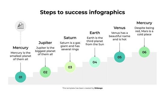 Infographies sur les étapes du succès Modèles de présentation
