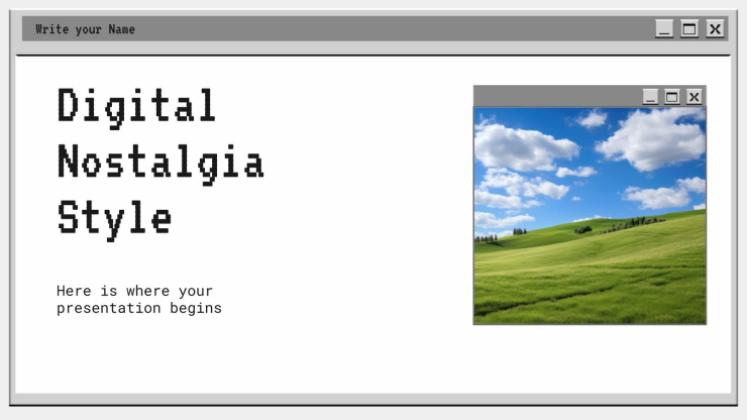 Plantilla de presentación Estilo de nostalgia digital