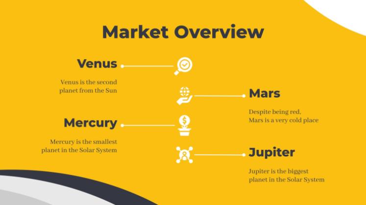 Thème marketing abstrait jaune Modèles de présentation