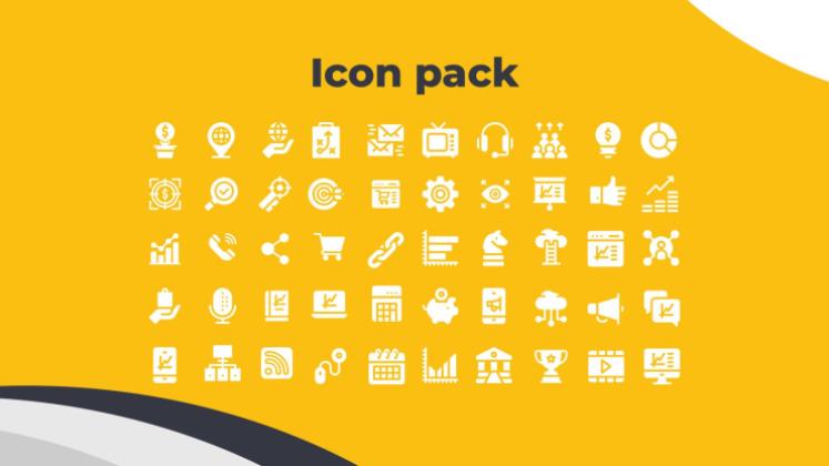 Thème marketing abstrait jaune Modèles de présentation