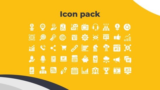 Thème marketing abstrait jaune Modèles de présentation