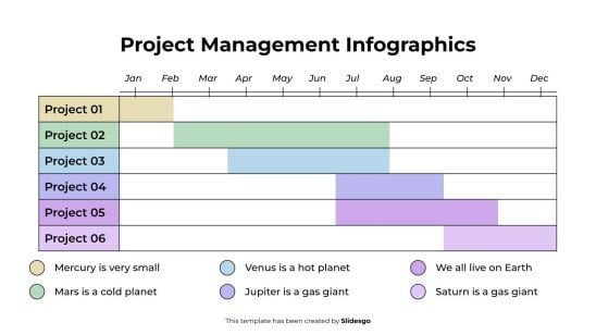 Modelo de apresentação Infográficos de gerenciamento de projetos