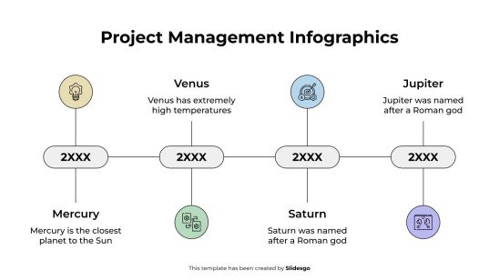 Modelo de apresentação Infográficos de gerenciamento de projetos