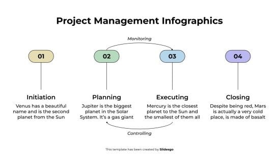 Modelo de apresentação Infográficos de gerenciamento de projetos