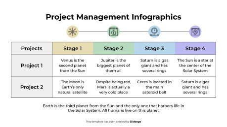 Modelo de apresentação Infográficos de gerenciamento de projetos