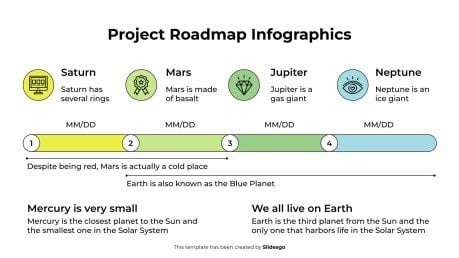 Project Roadmap Infographics presentation template 