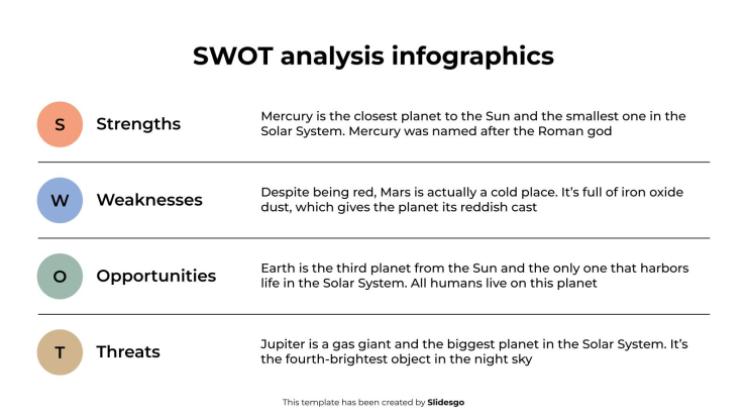 SWOT 분석 인포그래픽 프레젠테이션 템플릿