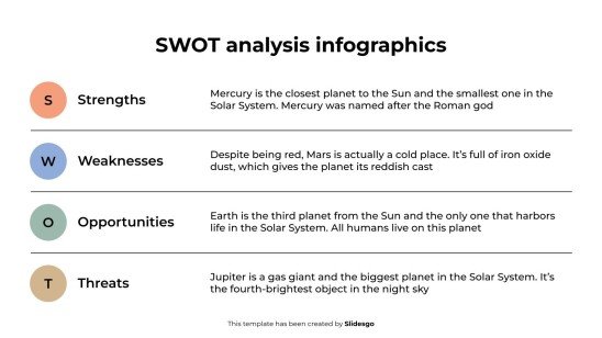 SWOT 분석 인포그래픽 프레젠테이션 템플릿