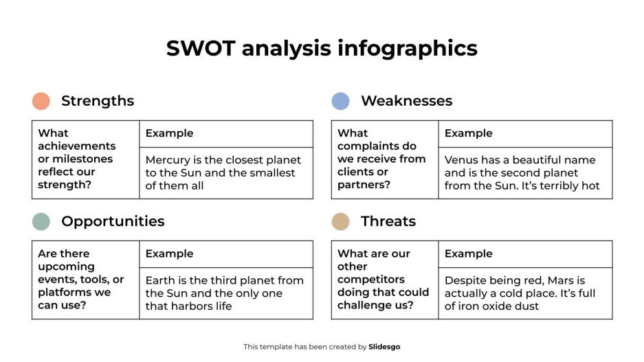 Swoc Graphics SWOT Analysis Infographics Template