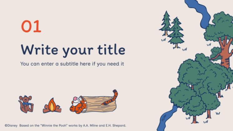 Modelo de apresentação Ursinho Pooh Explorador