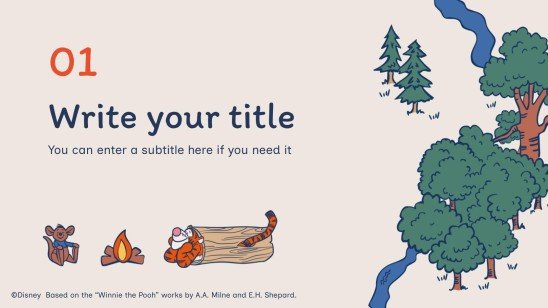 Modelo de apresentação Ursinho Pooh Explorador