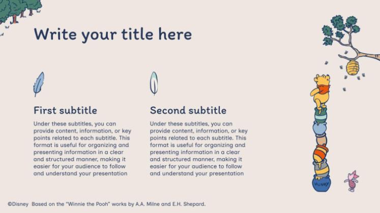 Modelo de apresentação Ursinho Pooh Explorador